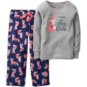 Carters Baby Girl 2-Piece Fox Graphic Pajamas Size 12M